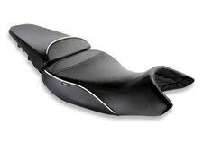 World Sport Aftermarket Motorcycle Seat for the Honda NT1100 shown with CarbonFX and metallic silver welt (WSP-710-NS).